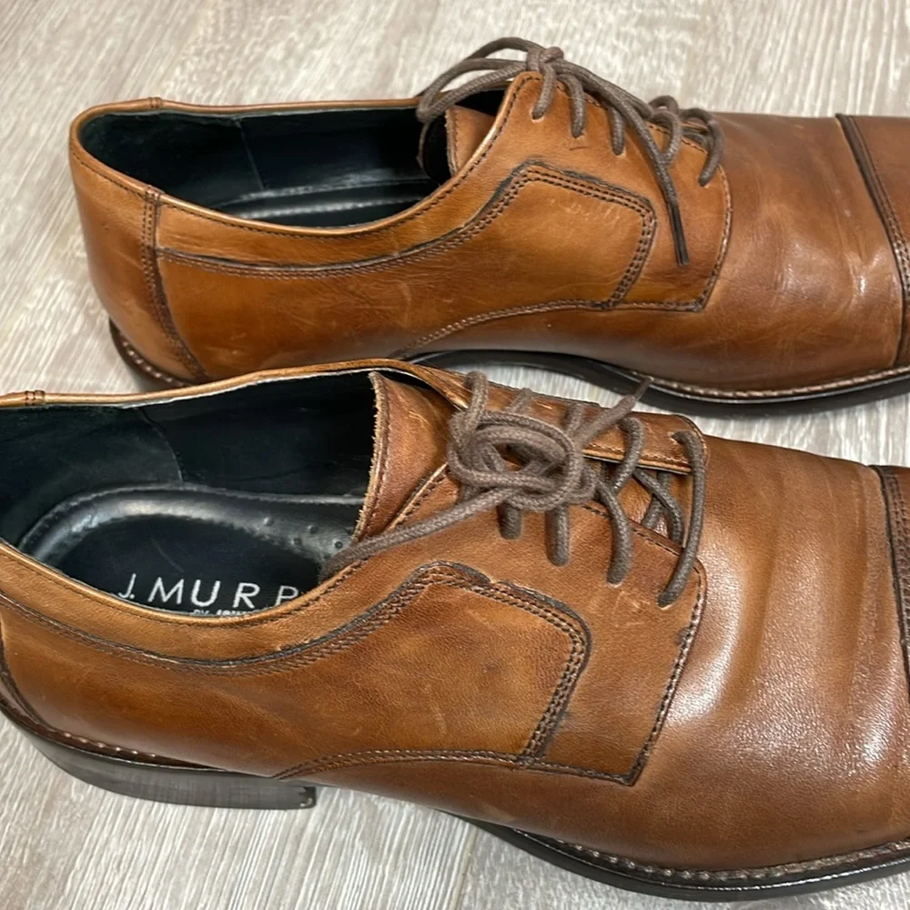J. Murphy by Johnston & Murphy Leather Novick Cap Toe Lace Up Oxford Shoes 11.5M